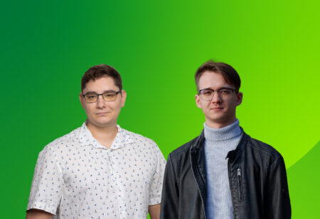 IT praktikant Artur ja Fujitsu juhendaja Deniss