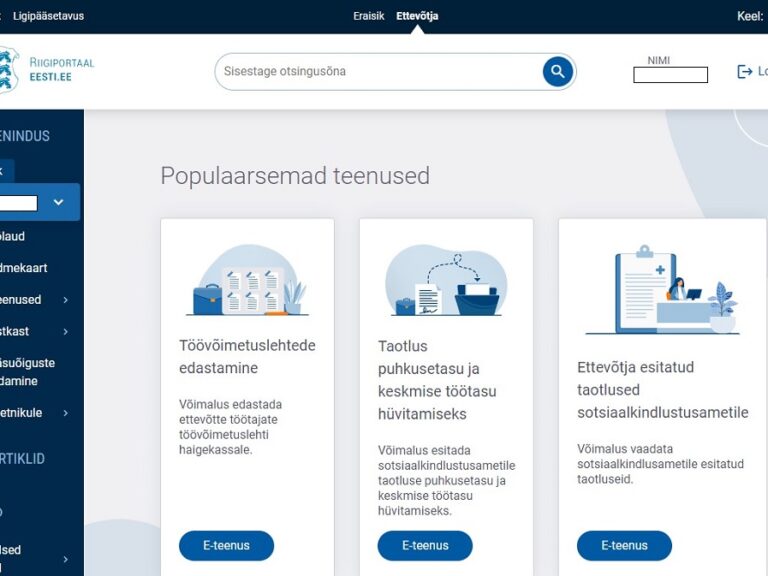 Eesti.ee posraali vaade